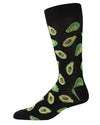 Men's Avocado Bamboo Blend Funny Novelty Crew Sock : Color: Black