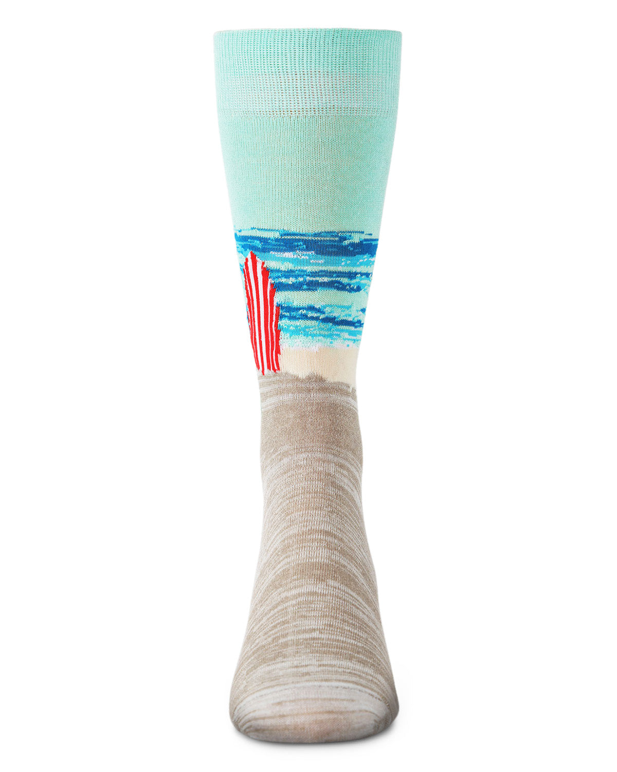Men's Surf's Up Beach Bamboo Crew Socks : Color: Crockery Marled