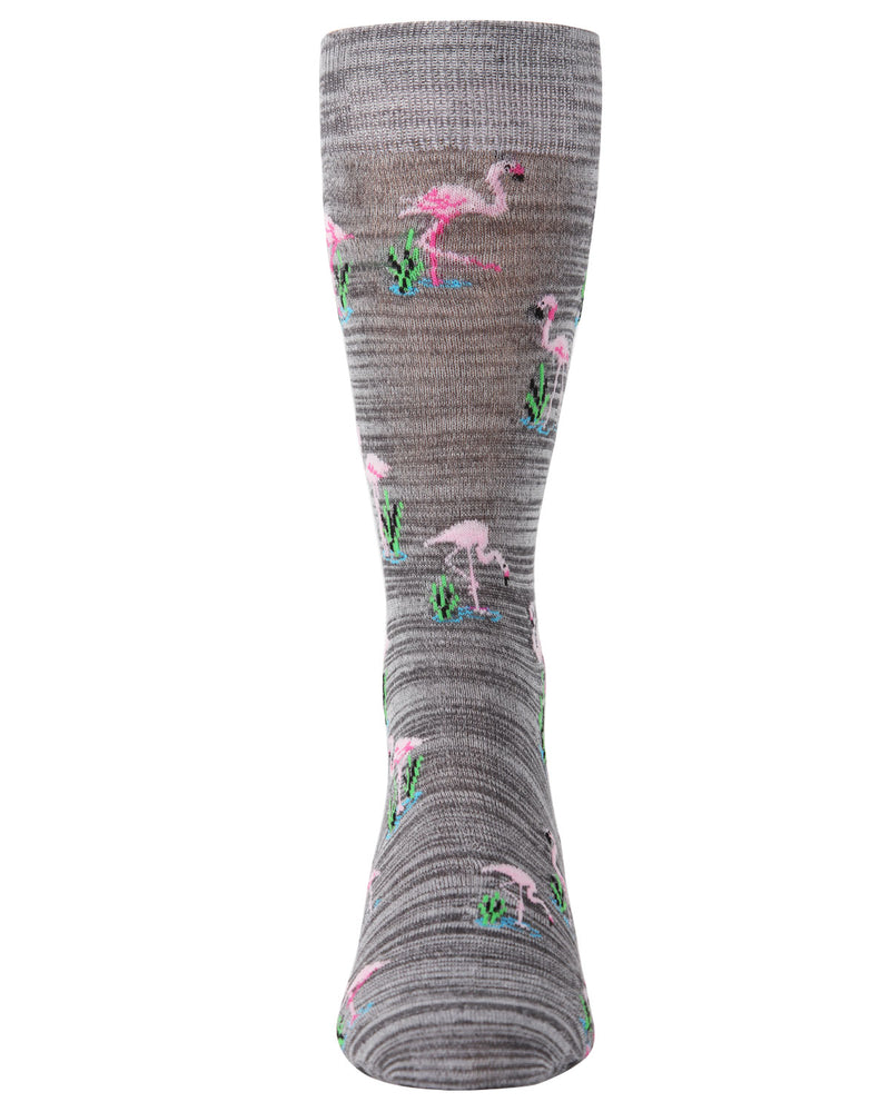 MeMoi Flamingo Bamboo Blend Crew Socks 2-Pack