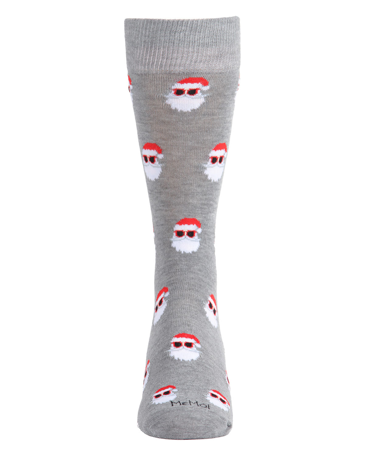Men's Festive Funny Santa Shades Novelty Crew Socks : Color: Black