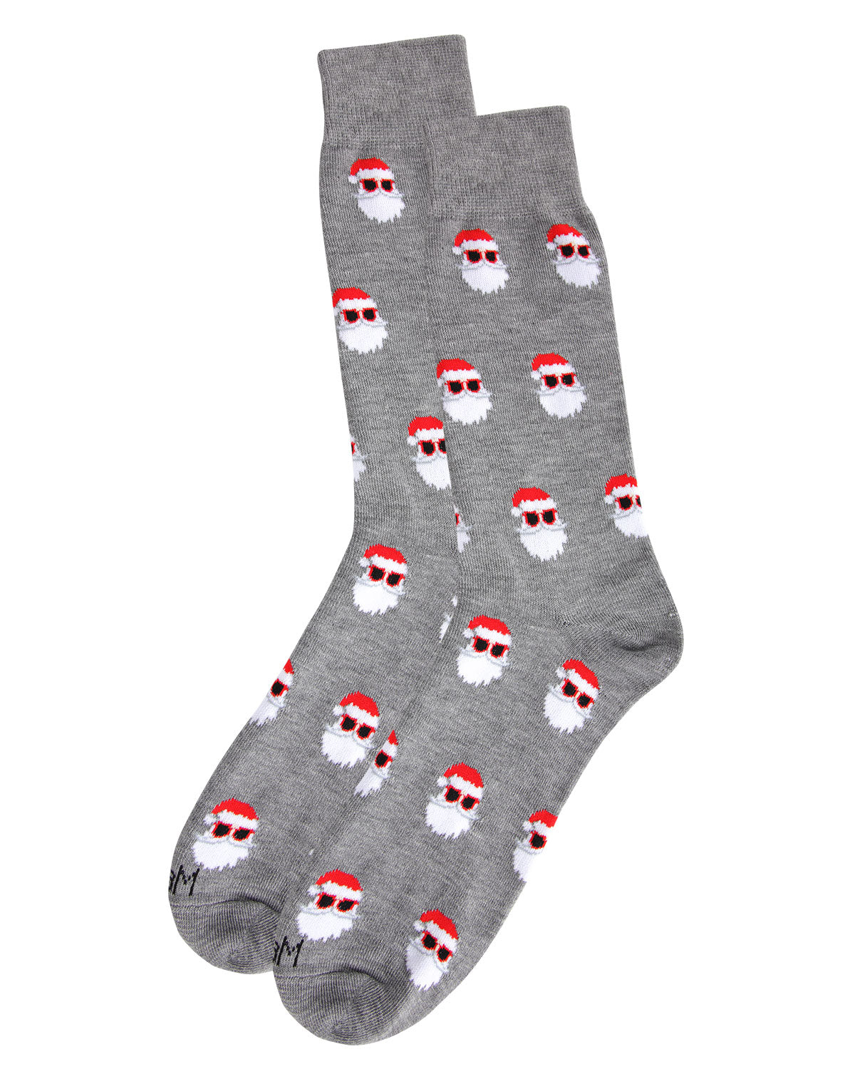 Men's Festive Funny Santa Shades Novelty Crew Socks : Color: Black
