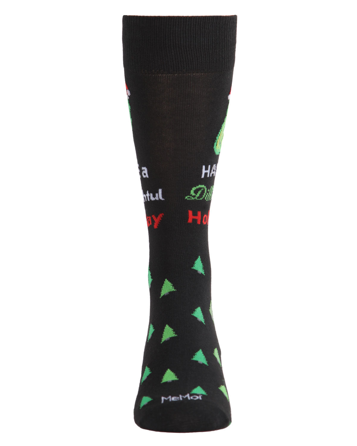 Men's Dill-ightful Holiday Pickle Novelty Crew Socks : Color: Black
