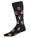 Men's Colorful Hanukkah Dreidel Novelty Crew Socks : Color: Black