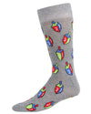 Men's Colorful Hanukkah Dreidel Novelty Crew Socks : Color: Medium Gray Heather