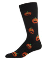 Men's Funny Mustache Jack O' Lantern Novelty Crew Sock : Color: Black