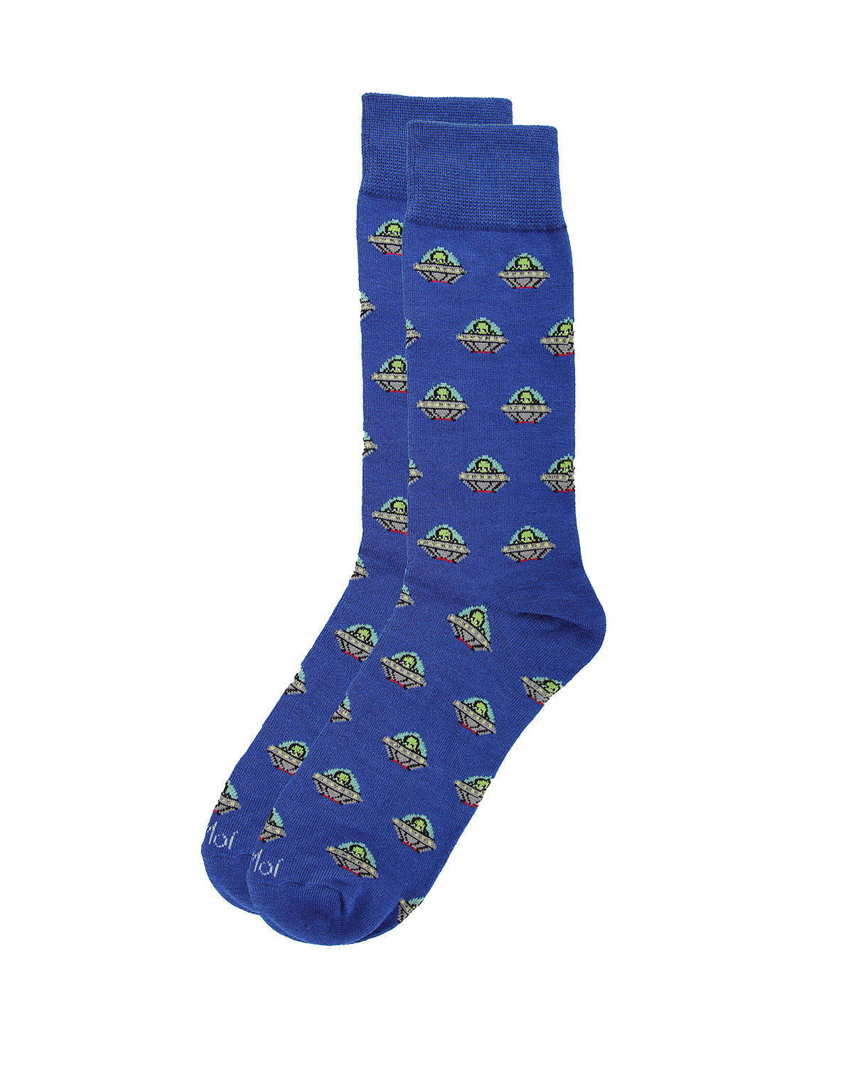 Men's Alien Invasion Bamboo Blend Novelty Crew Sock : Color: Black