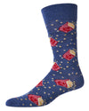 Men's Pass The Popcorn Bamboo Blend Novelty Crew Sock : Color: Denim