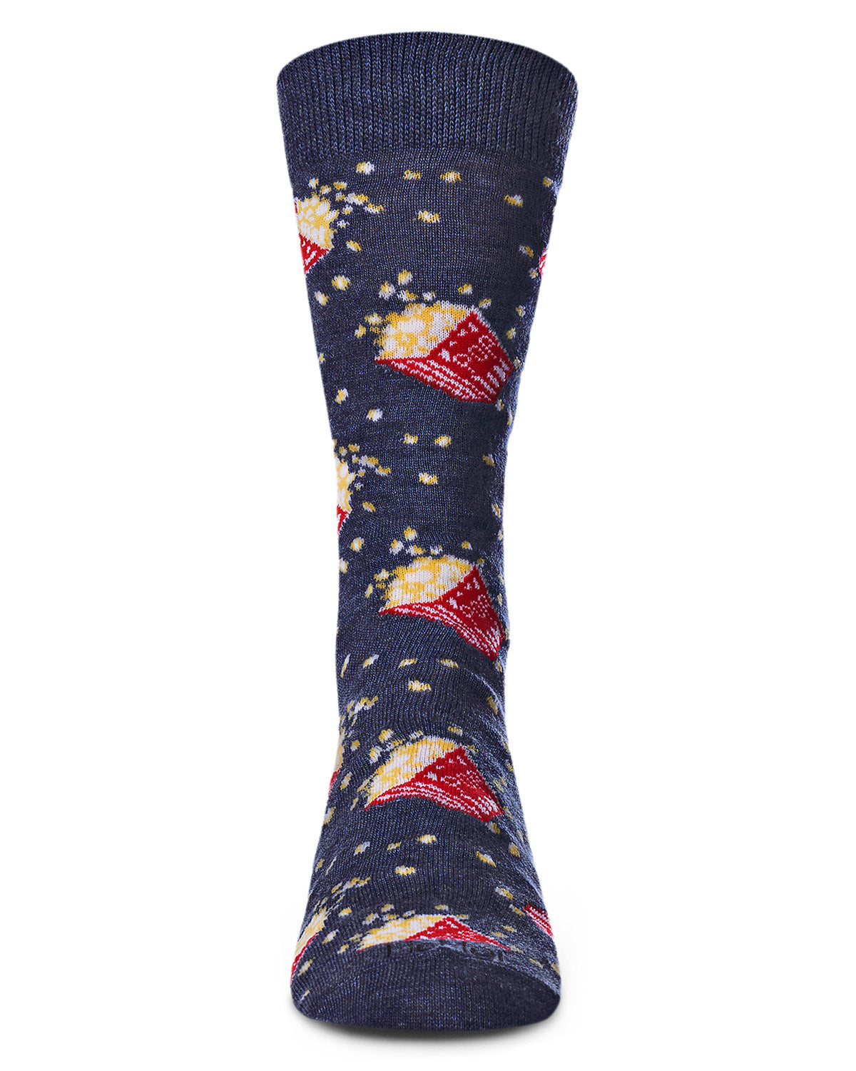 Men's Pass The Popcorn Bamboo Blend Novelty Crew Sock : Color: Black
