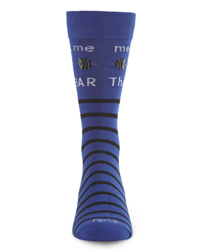 Men's Meet Me at the Bar Bamboo Blend Novelty Crew Sock : Color: Royal Blue