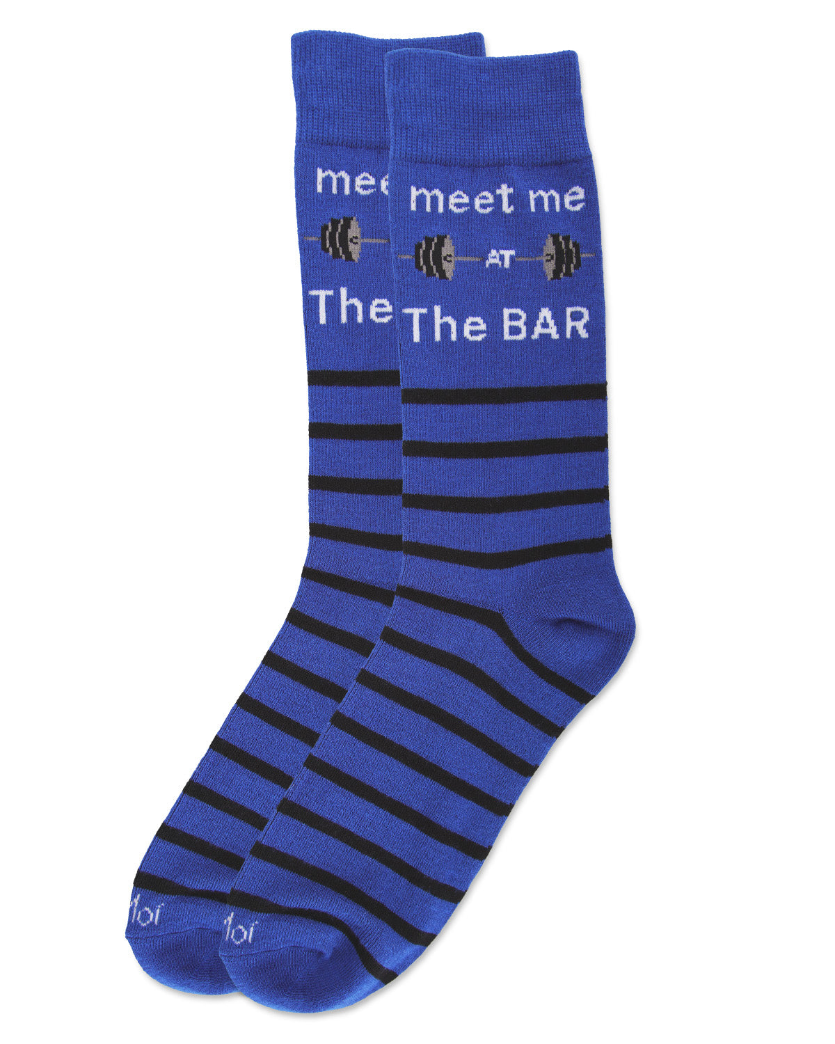 Men's Meet Me at the Bar Bamboo Blend Novelty Crew Sock : Color: Royal Blue