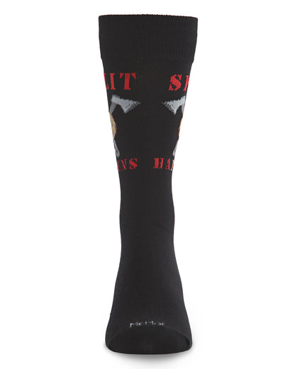 Men's Split Happens Bamboo Blend Novelty Crew Sock : Color: Black