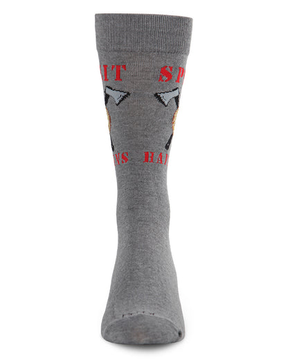 Men's Split Happens Bamboo Blend Novelty Crew Sock : Color: Black