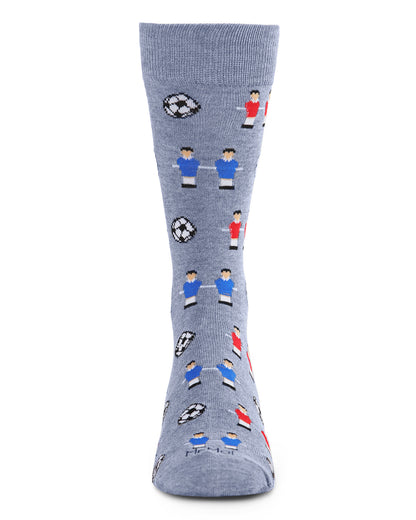 Men's Fun Foosball Bamboo Blend Novelty Crew Sock : Color: Medium Gray Heather