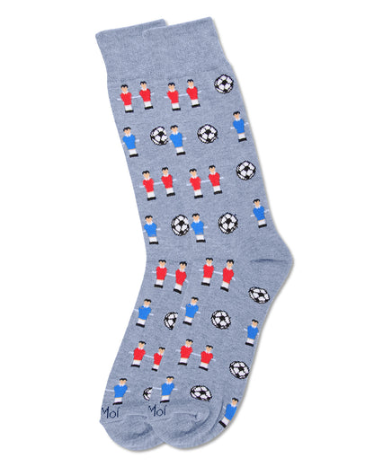 Men's Fun Foosball Bamboo Blend Novelty Crew Sock : Color: Medium Gray Heather