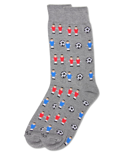 Men's Fun Foosball Bamboo Blend Novelty Crew Sock : Color: Medium Gray Heather