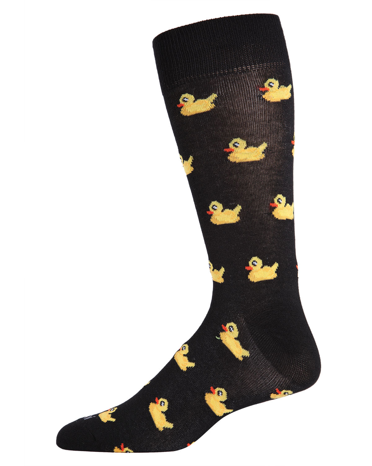 Men's "Rubber Duck" Rayon from Bamboo Blend Novelty Crew Sock : Color: Black