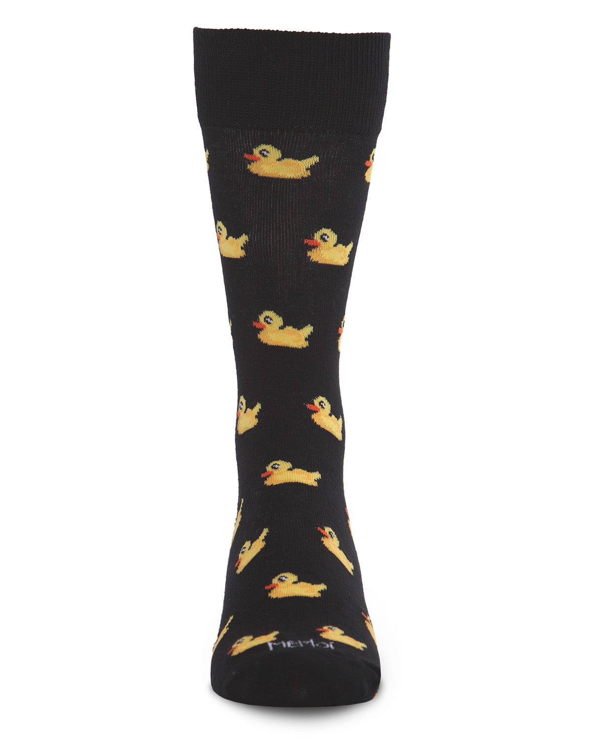 Men's "Rubber Duck" Rayon from Bamboo Blend Novelty Crew Sock : Color: Black