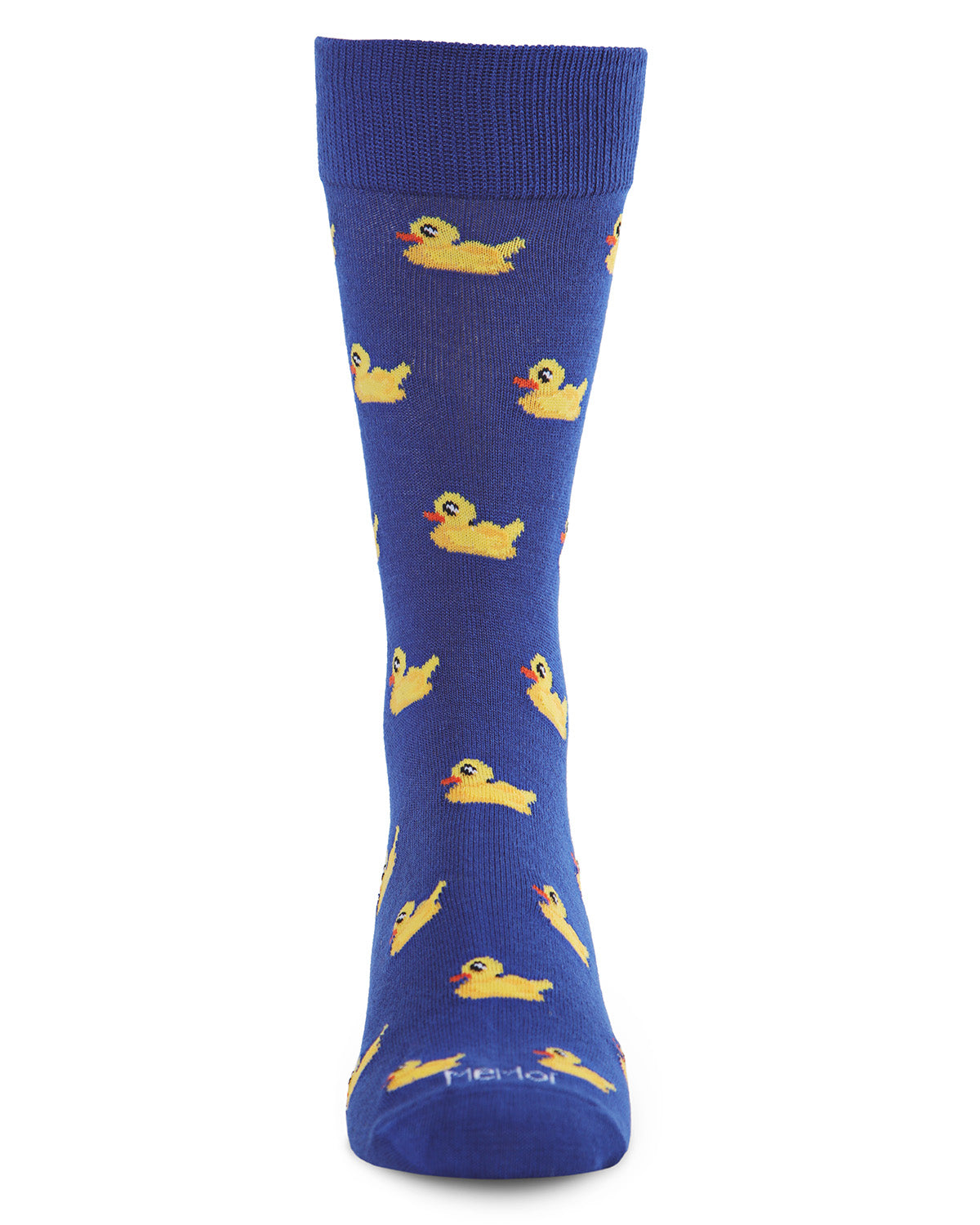 Men's "Rubber Duck" Rayon from Bamboo Blend Novelty Crew Sock : Color: Royal Blue