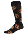 Men's Pretzel Pattern Rayon from Bamboo Blend Novelty Crew Sock : Color: Black