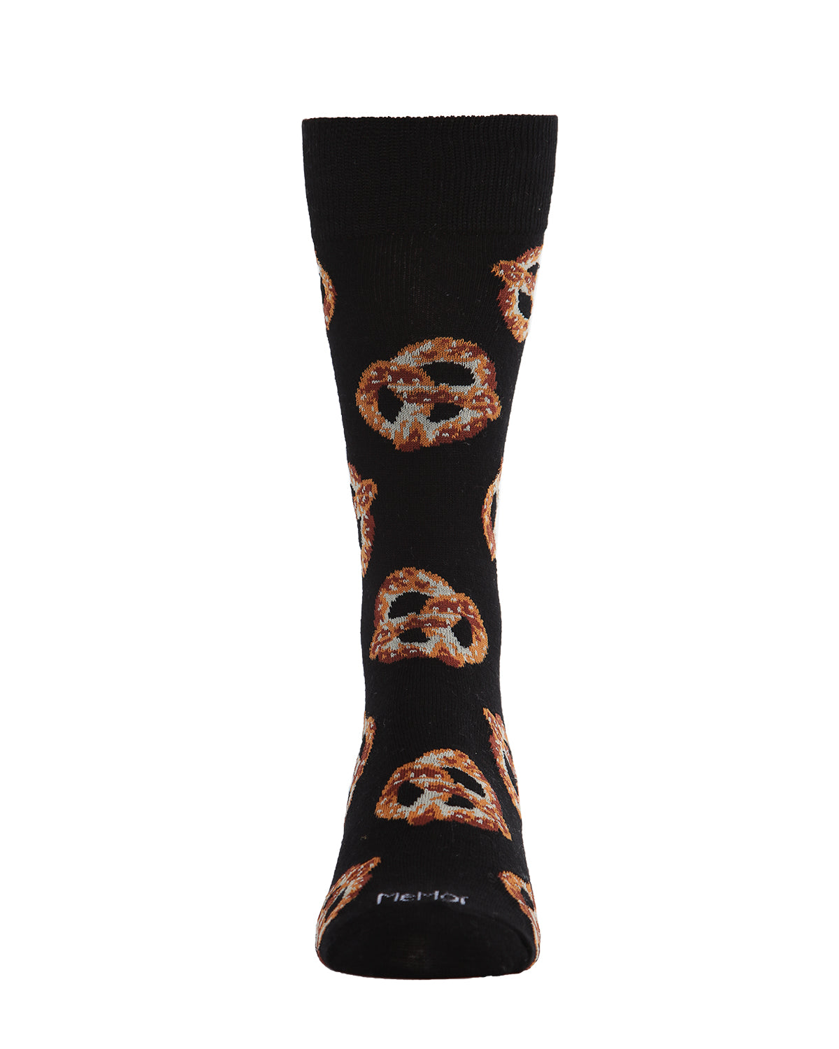Men's Pretzel Pattern Rayon from Bamboo Blend Novelty Crew Sock : Color: Black