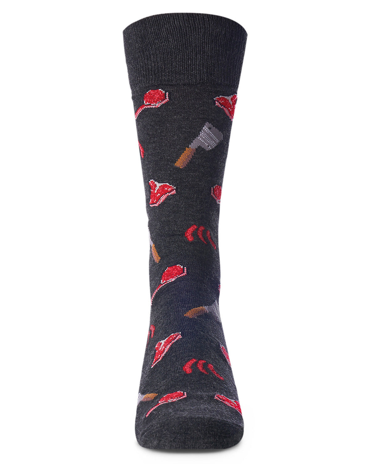 Men's Meat Loving Bamboo Blend Novelty Crew Sock : Color: Black