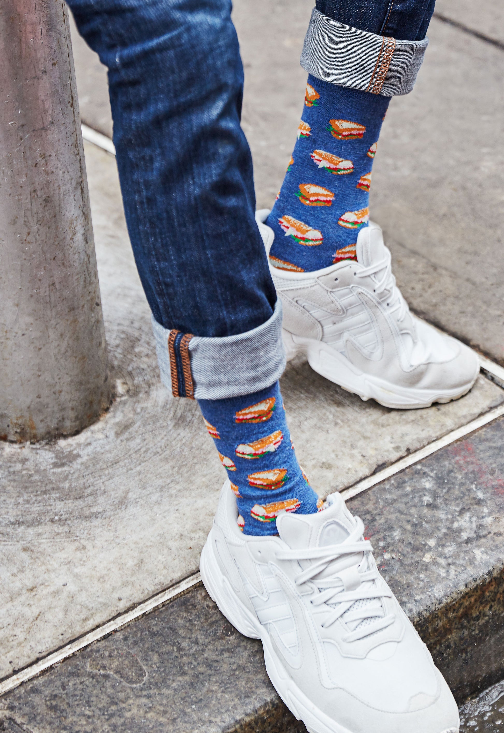 Men's Tasty Hoagies Bamboo Blend Novelty Crew Sock : Color: Black