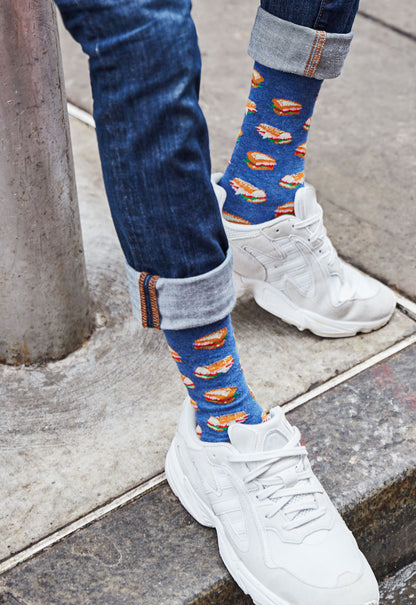 Men's Tasty Hoagies Bamboo Blend Novelty Crew Sock : Color: Black