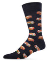 Men's Tasty Hoagies Bamboo Blend Novelty Crew Sock : Color: Black