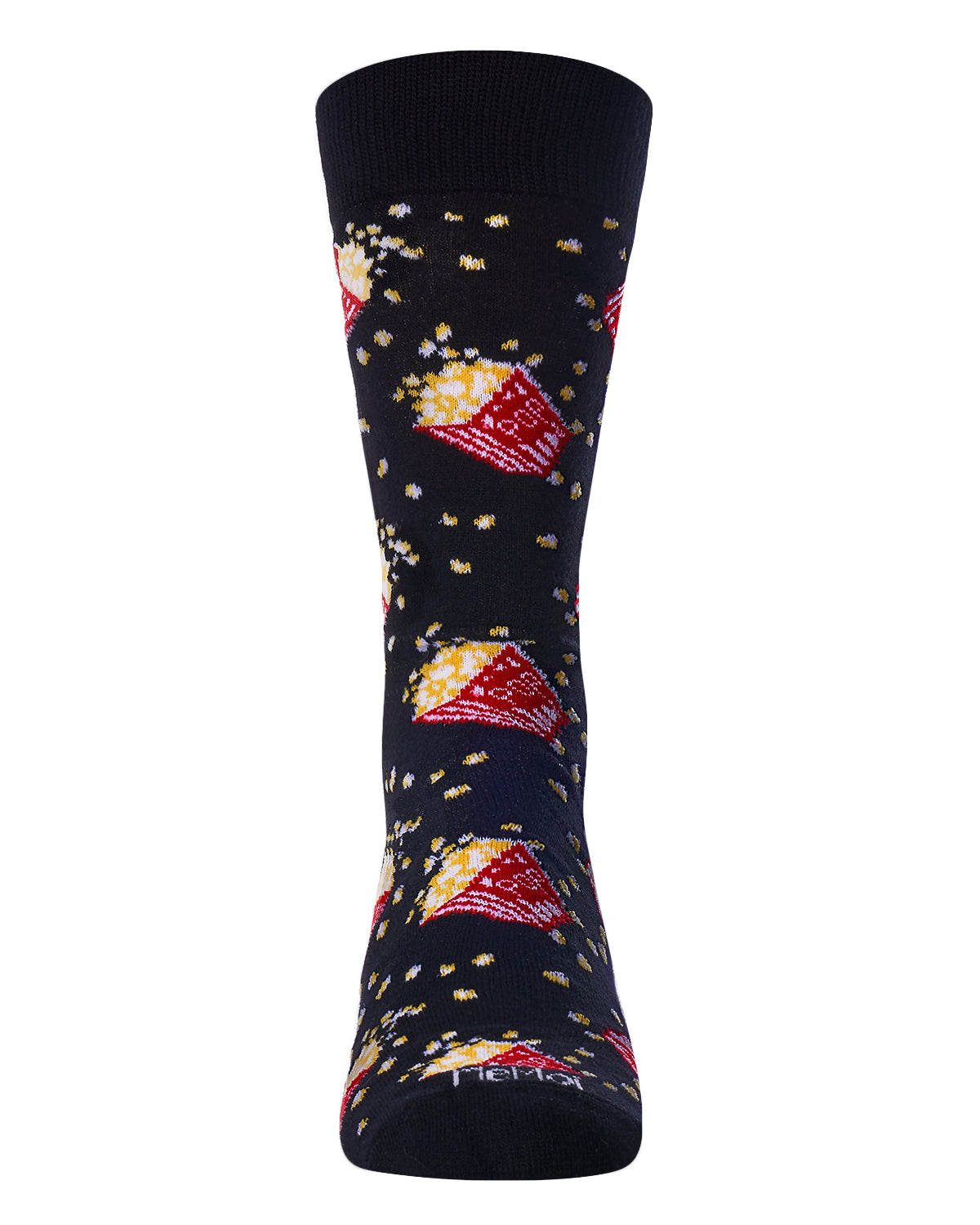 Men's Pass The Popcorn Bamboo Blend Novelty Crew Sock : Color: Black