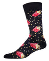 Men's Pass The Popcorn Bamboo Blend Novelty Crew Sock : Color: Black