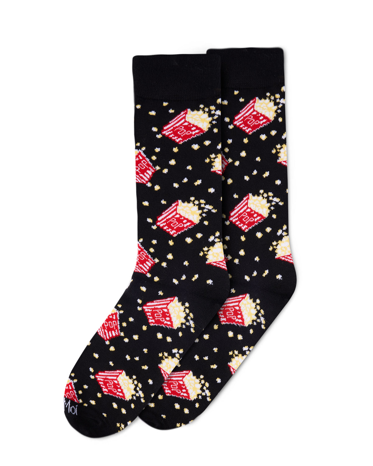 Men's Pass The Popcorn Bamboo Blend Novelty Crew Sock : Color: Black