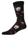 Men's Let’s Order Takeout Bamboo Blend Novelty Crew Sock : Color: Black