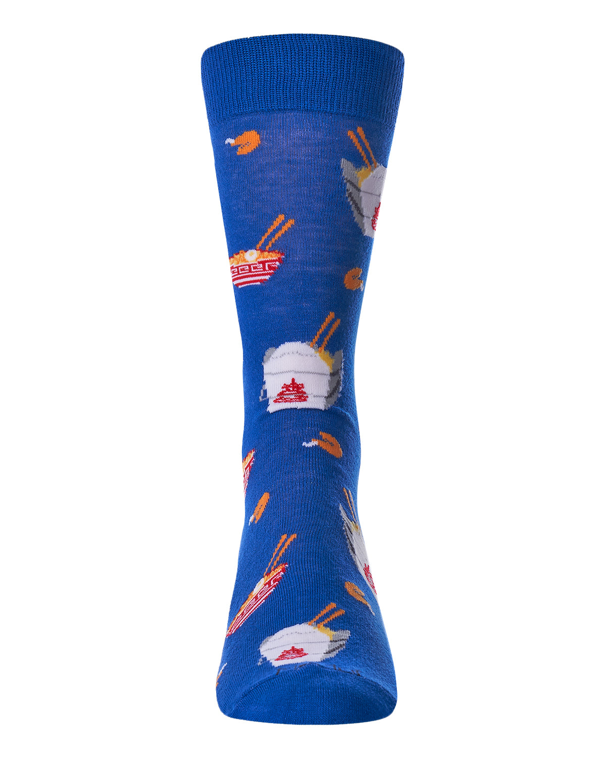 Men's Let’s Order Takeout Bamboo Blend Novelty Crew Sock : Color: Royal Blue
