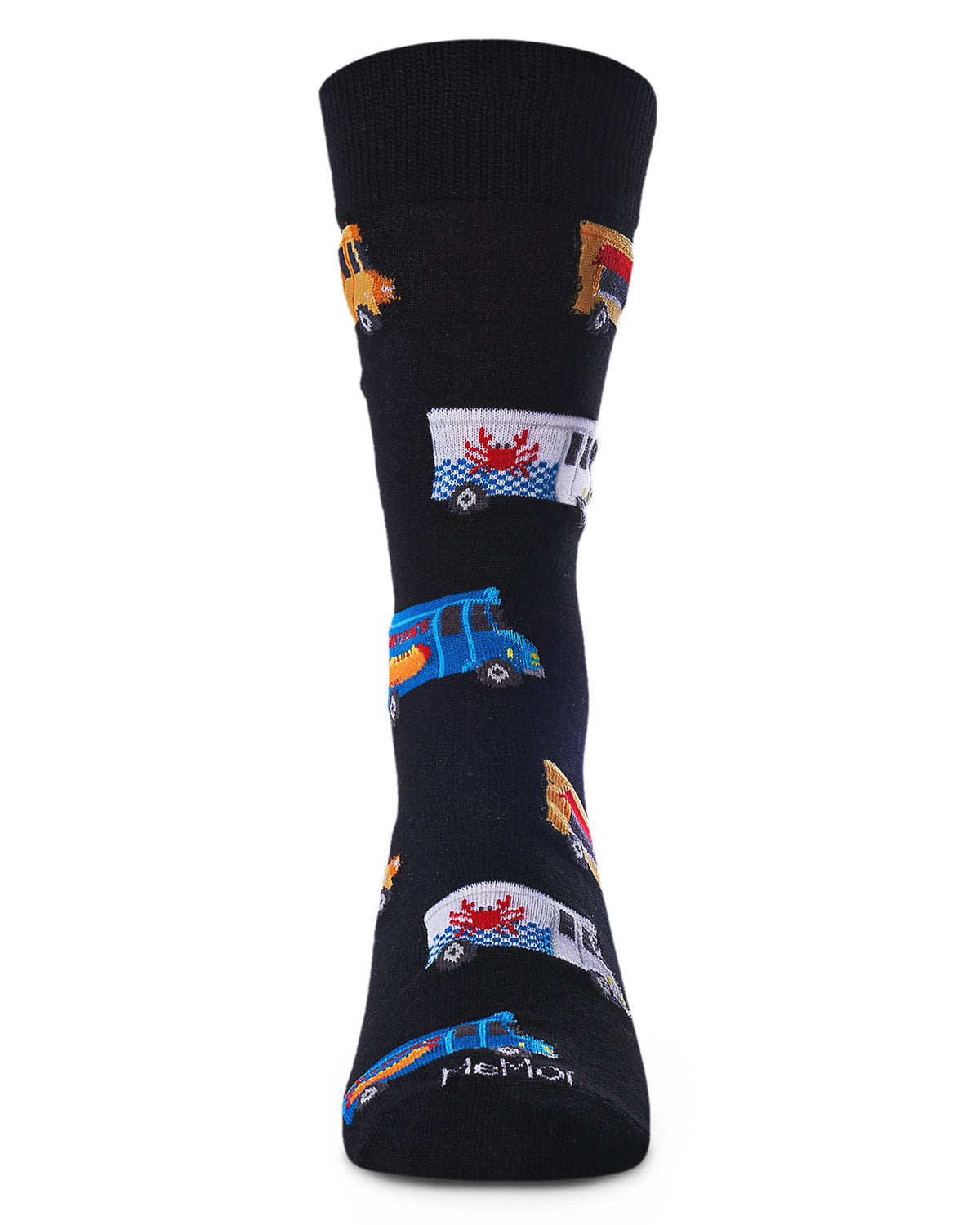 Men's Colorful Food Trucks Bamboo Blend Novelty Crew Sock : Color: Black