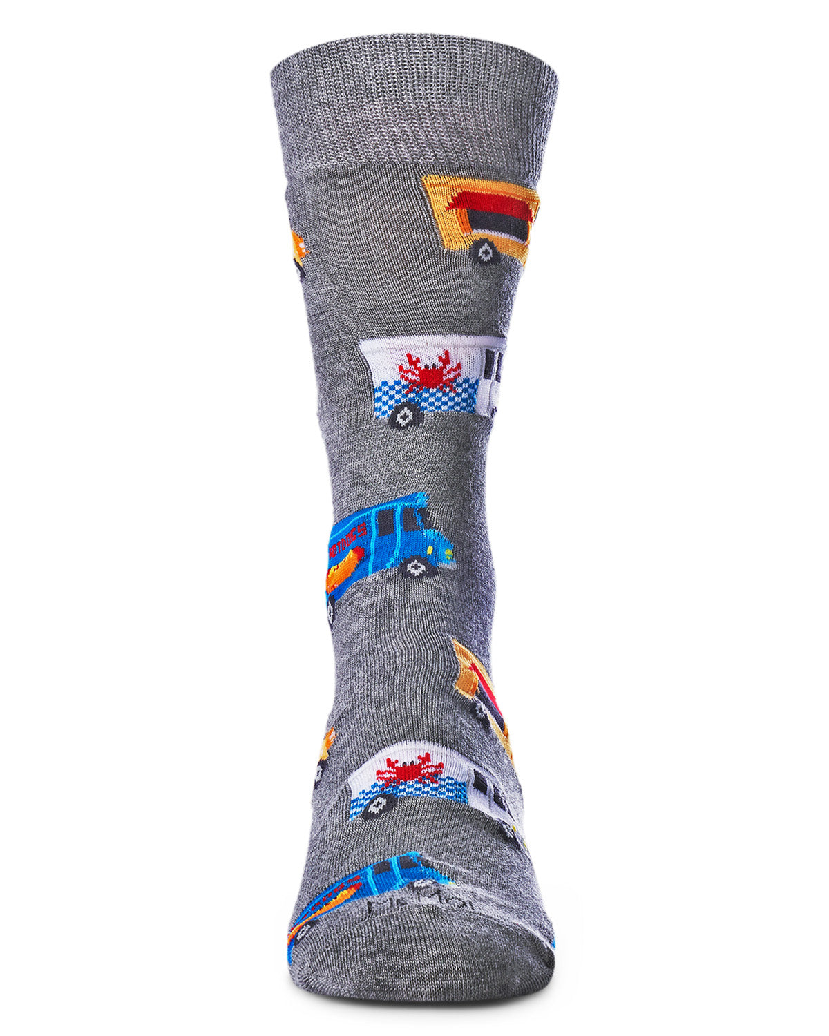 Men's Colorful Food Trucks Bamboo Blend Novelty Crew Sock : Color: Black