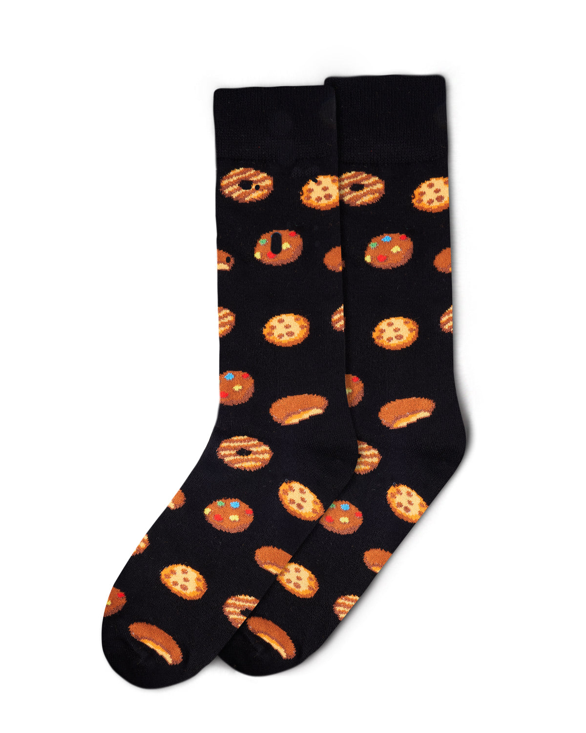 Men's Tasty Cookies Bamboo Blend Novelty Crew Sock : Color: Black