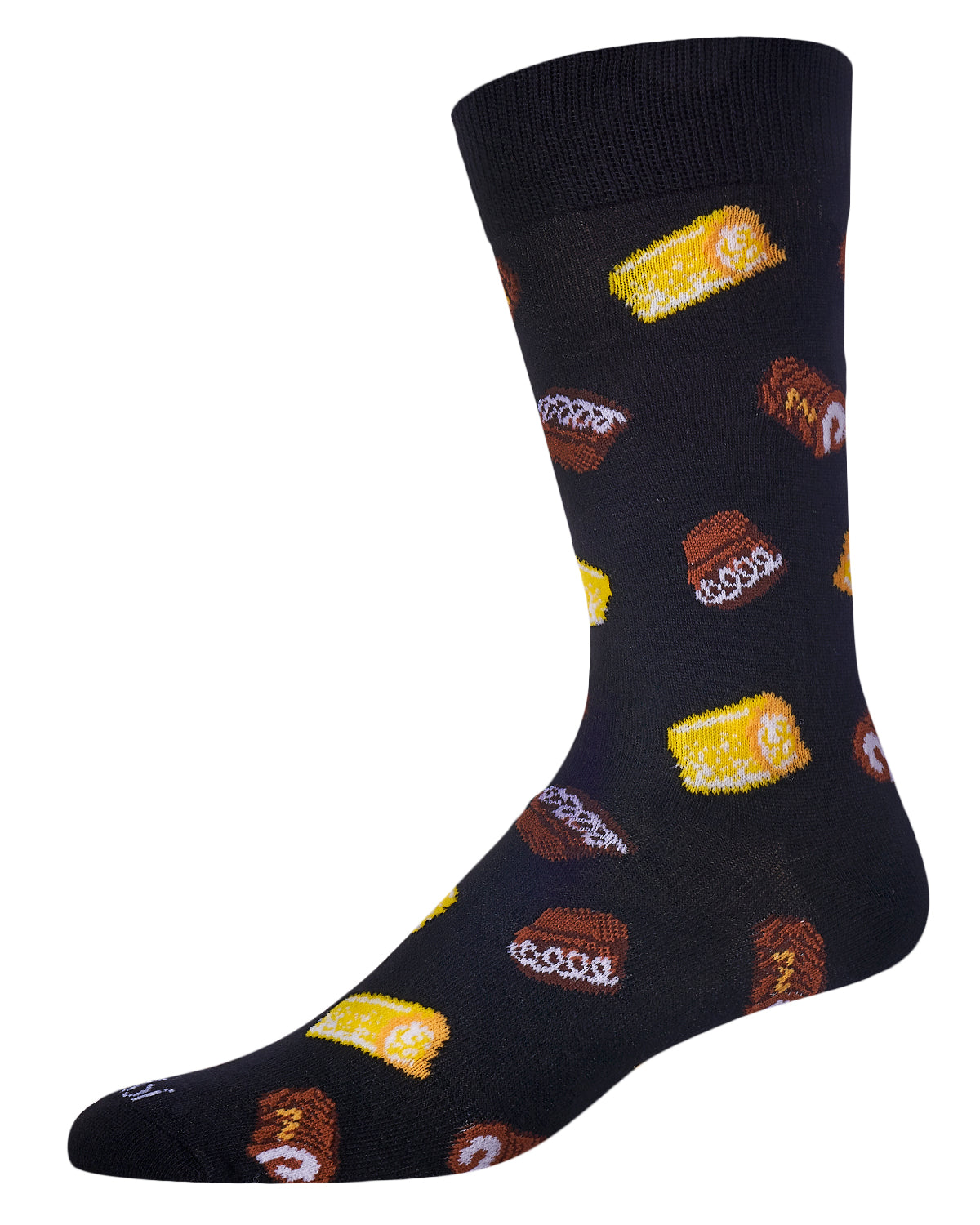 Men's Sweet Treats Bamboo Blend Novelty Crew Sock : Color: Black