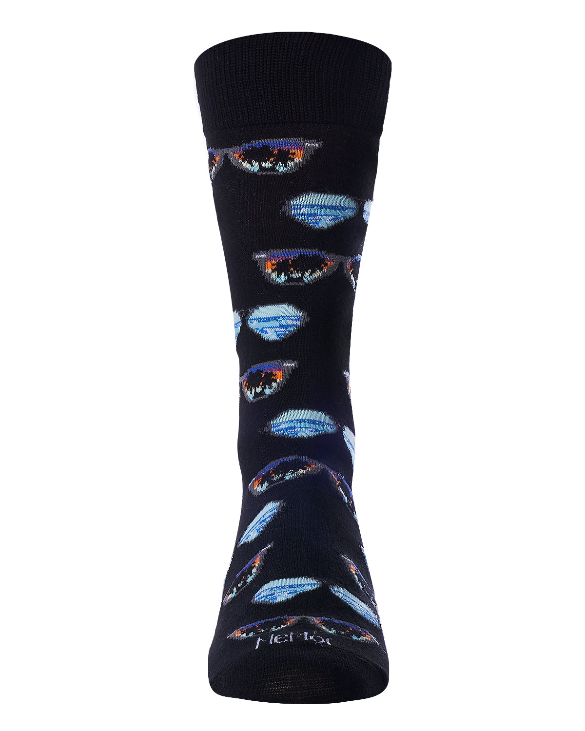 Men's Cool Sunglasses Bamboo Blend Novelty Crew Sock : Color: Black