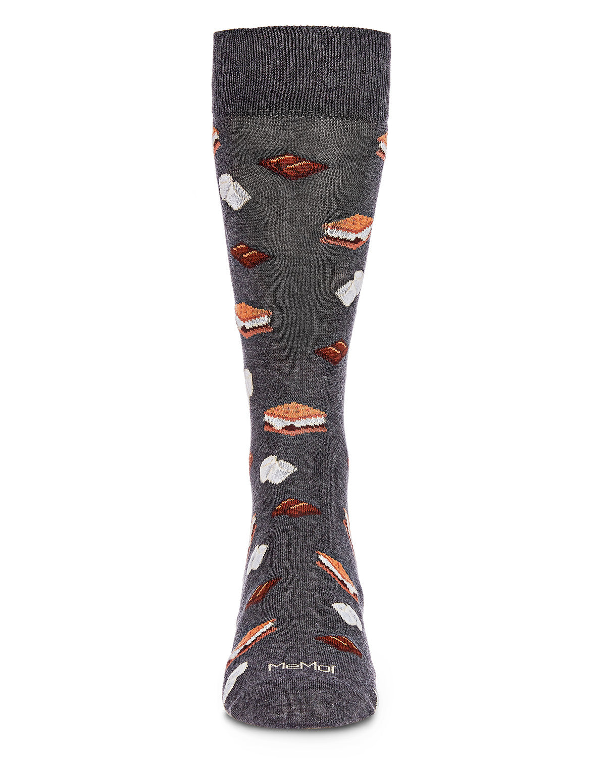 Men's I'd Like S'mores Please Bamboo Blend Crew Sock : Color: Charcoal
