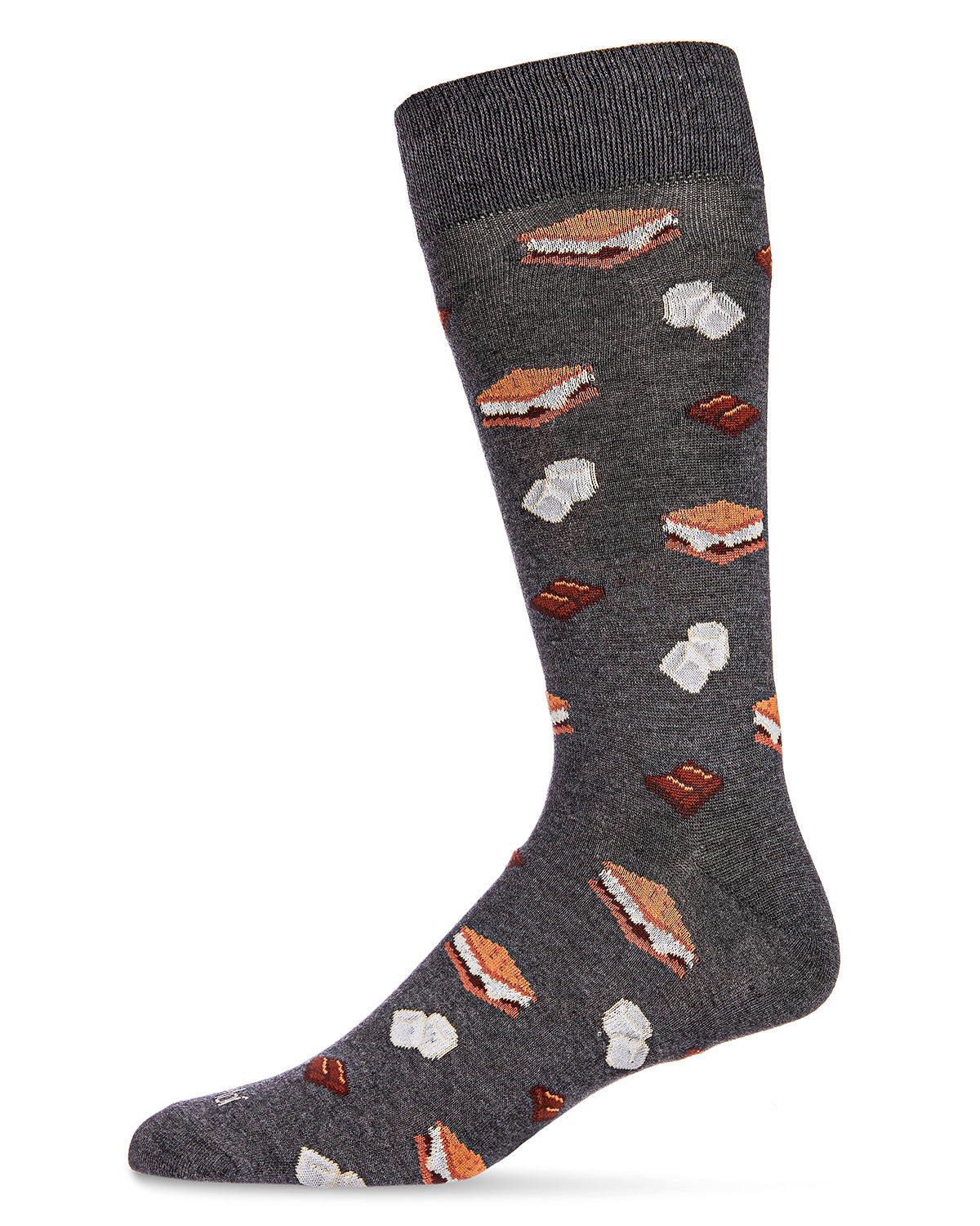 Men's I'd Like S'mores Please Bamboo Blend Crew Sock : Color: Charcoal