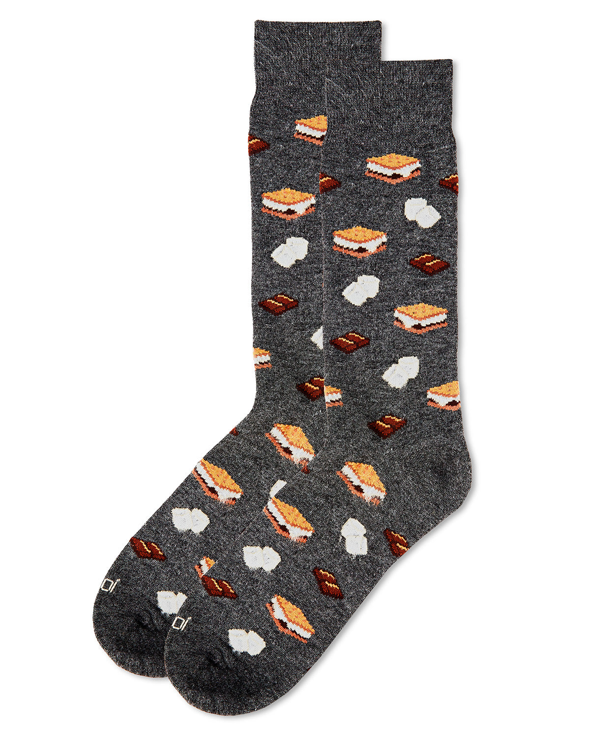 Men's I'd Like S'mores Please Bamboo Blend Crew Sock : Color: Charcoal