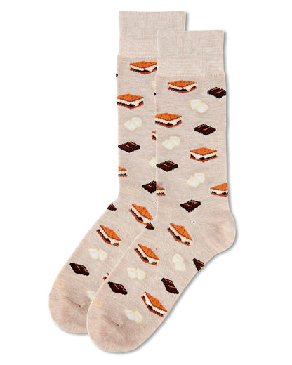 Men's I'd Like S'mores Please Bamboo Blend Crew Sock : Color: Charcoal