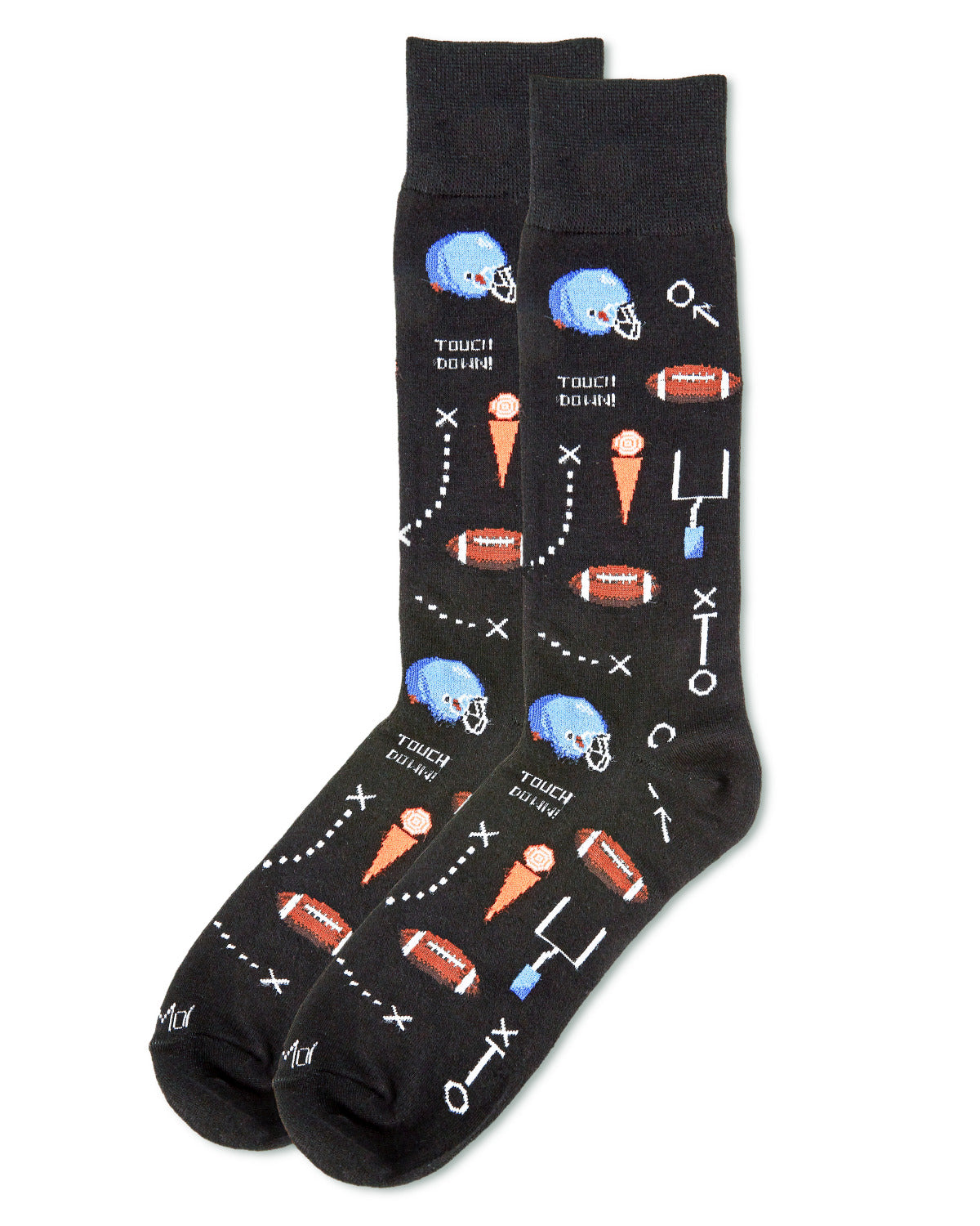 Men's Ready for Some Football Bamboo Blend Crew Sock : Color: Black