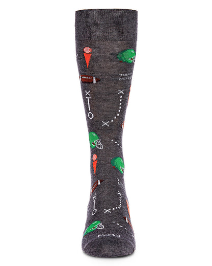 Men's Ready for Some Football Bamboo Blend Crew Sock : Color: Charcoal