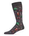 Men's Ready for Some Football Bamboo Blend Crew Sock : Color: Charcoal