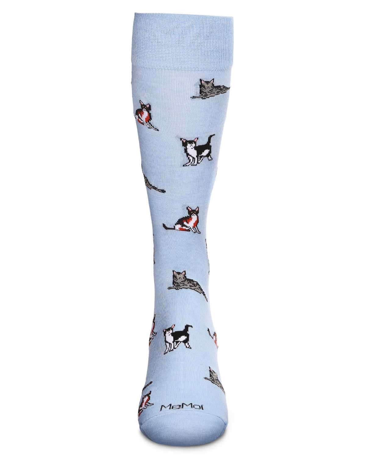 Men's Hip Cool Cats Bamboo Blend Novelty Crew Sock : Color: Dark Denim Heather