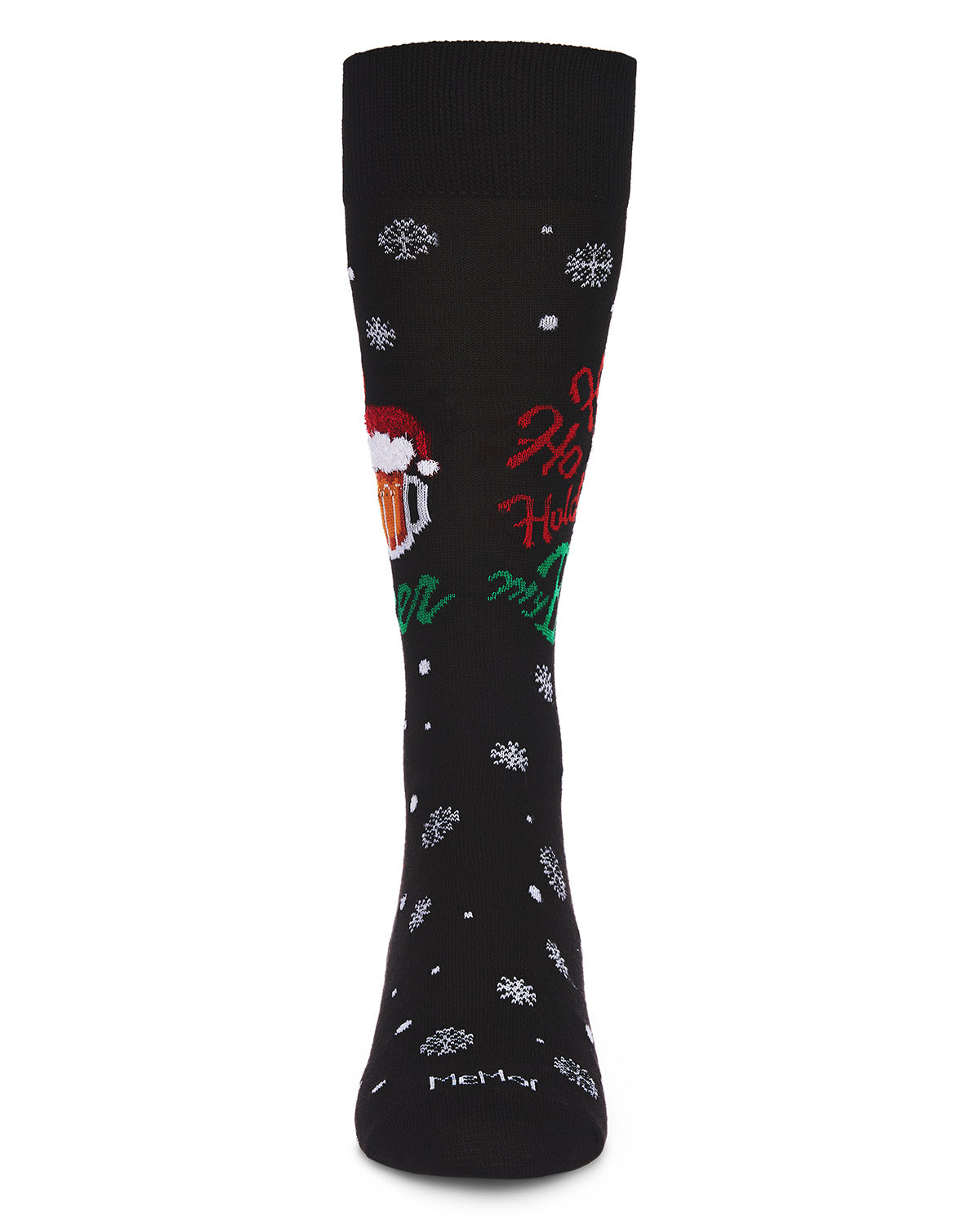 Men's Ho Ho Hold My Beer Holiday Novelty Crew Socks : Color: Black