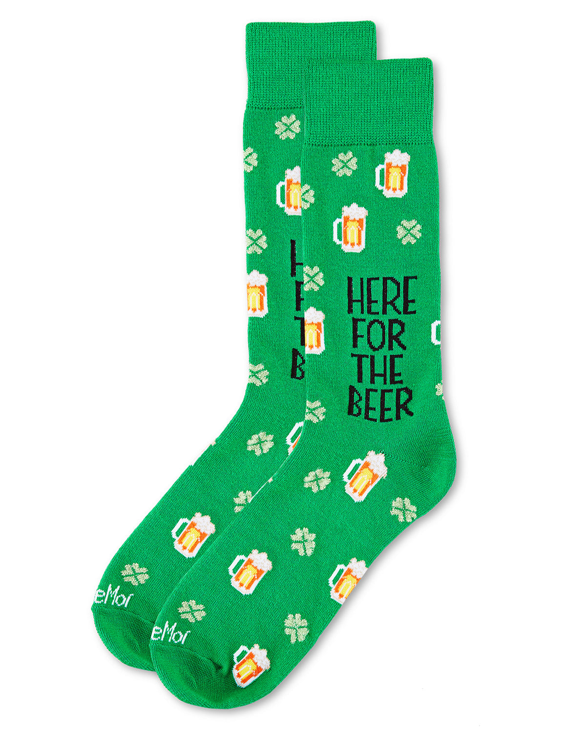 Men's Here for The Beer St. Patrick's Day Novelty Crew Sock : Color: Jolly Green