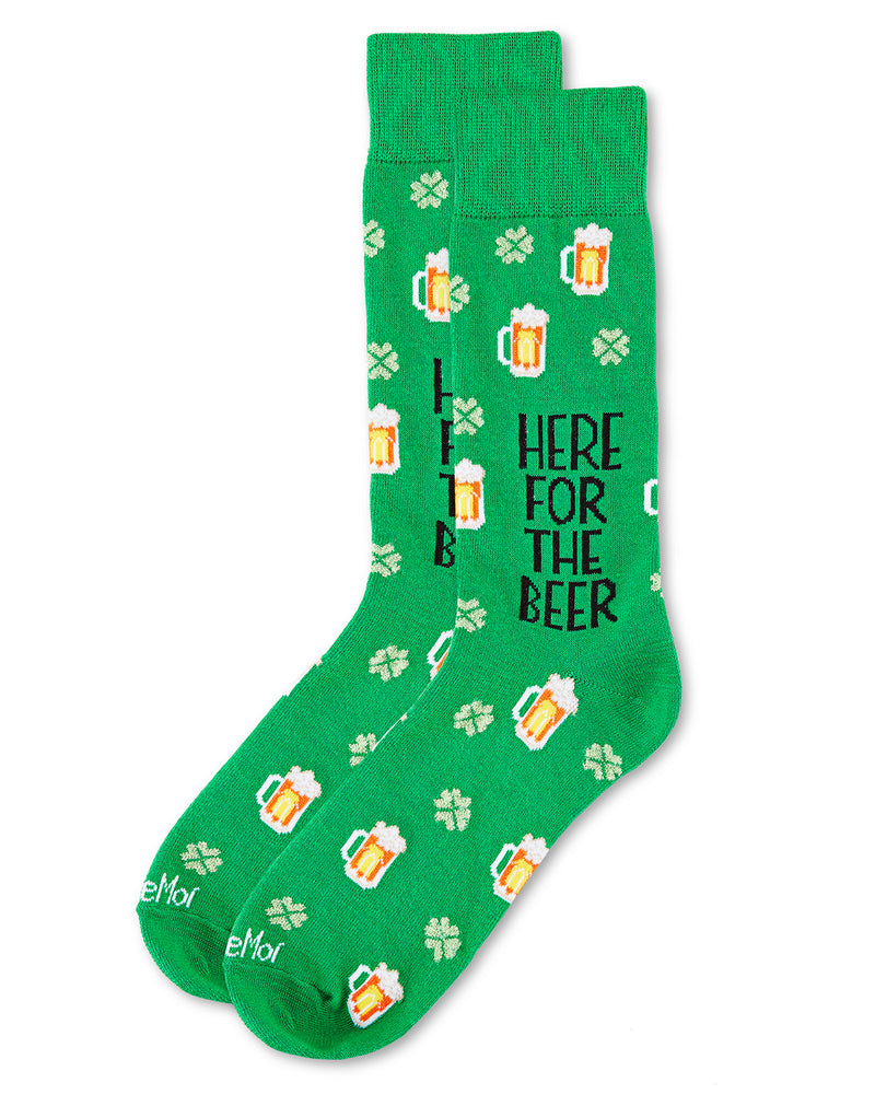 Men's Here for The Beer St. Patrick's Day Novelty Crew Sock