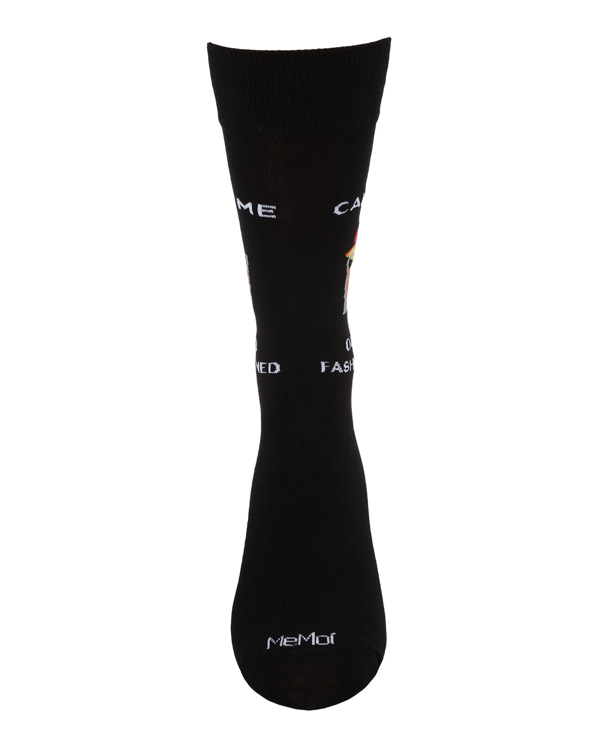 Men's "Call Me Old Fashioned" Rayon From Bamboo Novelty Crew Sock : Color: Black